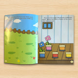 Printed color sticker book for preschool vocabulary practice