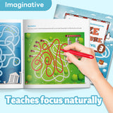 Printed arctic maze activity book with visual logic puzzles