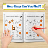 Printed preschool find-and-color workbook for fine motor skills