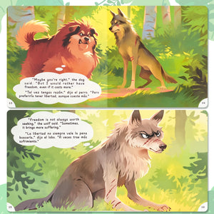 Paired Mounting-Bilingual Tales: The Dog and the Wolf – English & Spanish Storybook