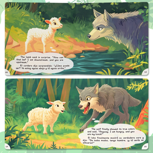 Paired Mounting-Bilingual Tales: The Wolf and the Lamb – English & Spanish Storybook