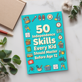 50 Independence Skills Before Age 12 product image 7 showing printed book details for screen-free reading and learning