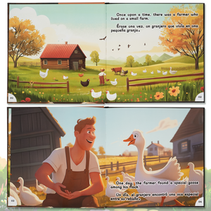 Hardcover Edition-Paired Mounting-Bilingual Tales: The Goose That Laid the Golden Eggs – English & Spanish Storybook
