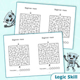 Beginner Maze Workbook for Kids, Easy Pathfinding Puzzle Book with Simple Mazes, Pencil Control, Focus Practice, and Early Problem-Solving Activitie