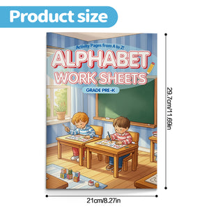 Kids alphabet worksheet book with picture letter sound matching