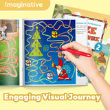 Printed beginner beach maze book for preschool focus practice