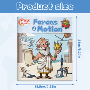 Children's physics science book about push, pull, speed, and movement