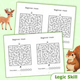 Printed beginner maze workbook with pencil control practice