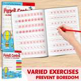 Printed pencil control workbook for little hands and fine motor skills