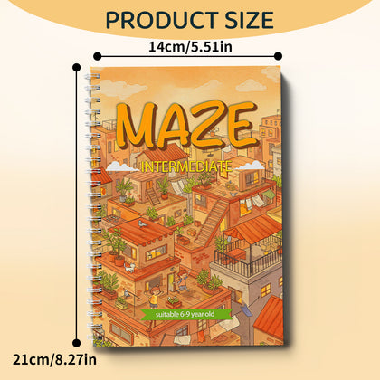 Longer garden town maze pages for ages 6 to 9