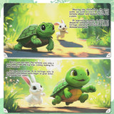 Interior tortoise and hare race pages in English and Spanish