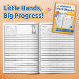 Kids practicing uppercase and lowercase handwriting