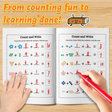 Printed preschool math book for addition, focus, and brain development