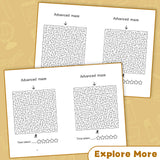 Printed advanced maze challenge book with route planning practice