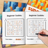 Sudoku Puzzle Books: Geometric Beginner Logic Set product image 7 showing printed book details for screen-free reading and learning