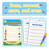 Printed preschool pencil control workbook for fine motor skills and handwriting readiness