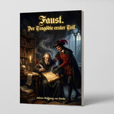 Classic dramatic literature about ambition, knowledge, temptation, and moral conflict