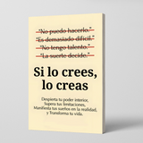 Printed Spanish self-help book about confidence and goals