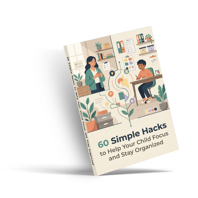 60 Simple Hacks to Help Your Child Focus and Stay Organized book cover