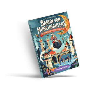Printed Norwegian edition of Baron Munchausen fantasy adventure and tall tales