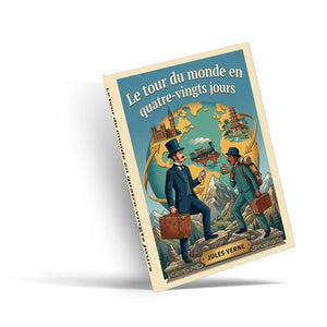Le Tour du Monde en Quatre-Vingts Jours French Edition by Jules Verne classic novel cover