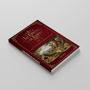 Printed Spanish fables collection with animal stories and moral lessons