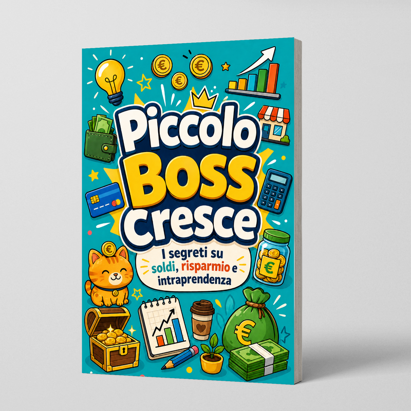 Il Piccolo Imprenditore: Denaro, Risparmio e Iniziativa physical printed Italian book front cover, ISBN 9798904660345