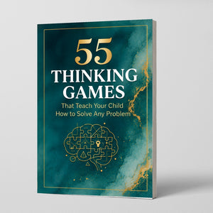 55 Thinking Games That Teach Kids Problem Solving - Critical Thinking Book 4 physical printed English book front cover, ISBN 9798904662325