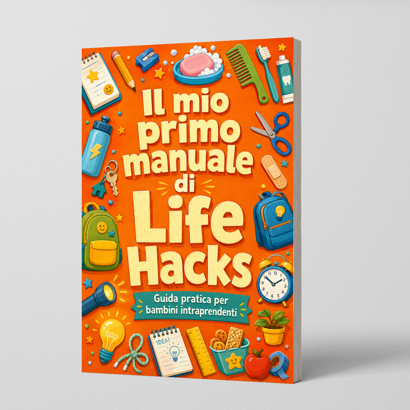 Il Mio Primo Libro di Trucchi Quotidiani: Guida Pratica per Piccoli Creativi physical printed Italian book front cover, ISBN 9798904660314