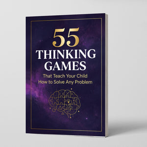 55 Thinking Games That Teach Kids Problem Solving - Critical Thinking Book 3 physical printed English book front cover, ISBN 9798904662318