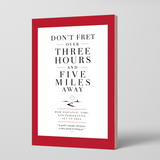 Don't Fret Over Three Hours and Five Miles Away physical printed book product image 1, ISBN 9798904662219