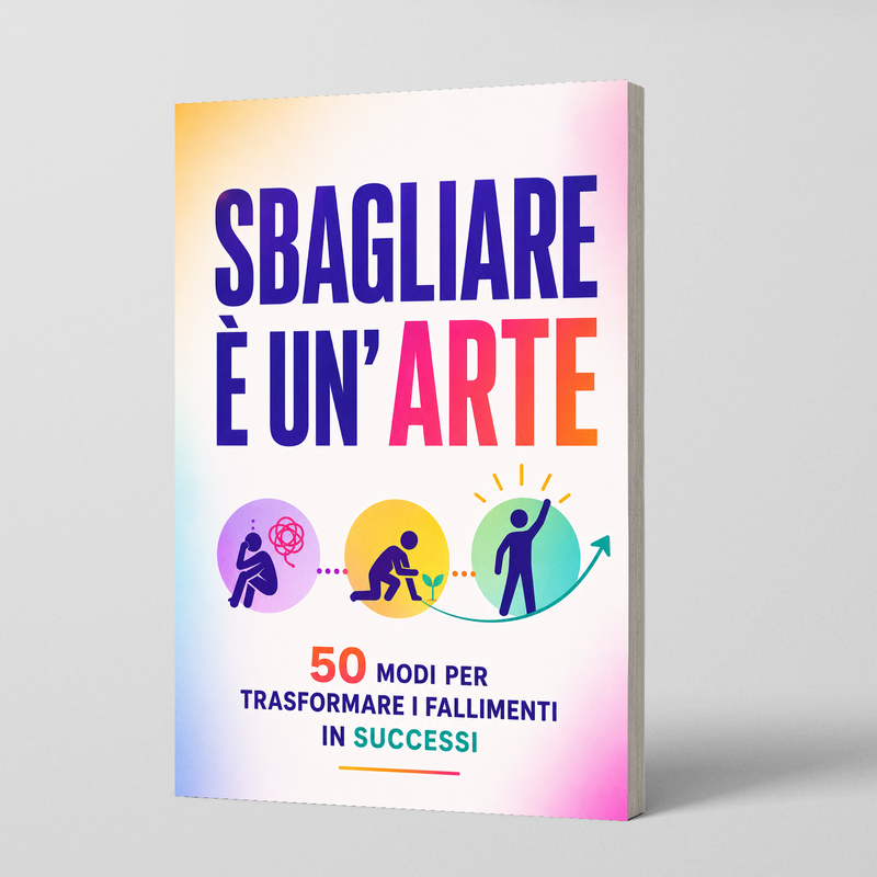 L'Arte di Sbagliare: 50 Modi per Trasformare gli Errori in Crescita physical printed Italian book front cover, ISBN 9798904660352