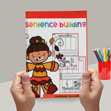 Kindergarten and Grade 1 sentence scramble workbook for Ages 5-8