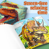 Ages 4-8 dinosaur activity book for screen-free art and fine motor practice