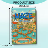 Printed advanced maze book with route planning and logic practice