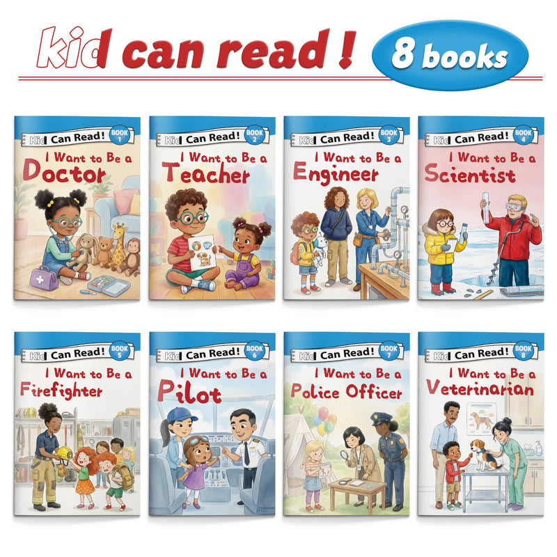 I Want to Be 8-book career early reader set for kids cover