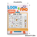 Alphabet letter search activity book for kids with picture hunt pages