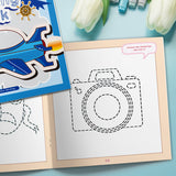 Printed preschool creative workbook for fine motor skills and pencil control