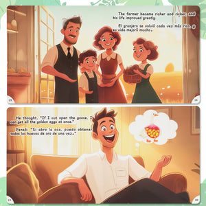 Paired Mounting-Bilingual Tales: The Goose That Laid the Golden Eggs – English & Spanish Storybook