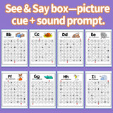 Printed find and color letter worksheets