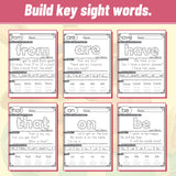 Children's sight word handwriting book for kindergarten literacy