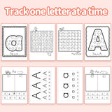Printed alphabet tracing workbook for preschool kids