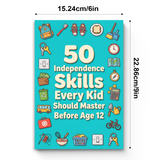 50 Independence Skills Before Age 12 product image 8 showing printed book details for screen-free reading and learning