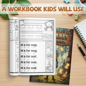 Simple sentence tracing pages with alphabet practice