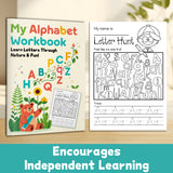 Printed letter hunt workbook for preschool alphabet practice