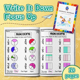 Grade 1 Grade 2 and Grade 3 fractions workbook for Ages 6-9