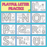 Printed preschool workbook for pencil control and path following