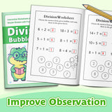 Division Bubble Math pages for early learning