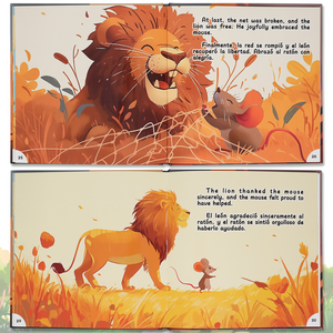 Hardcover Edition-Bilingual Tales-: The Lion and the Mouse – English & Spanish Storybook