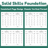 Children's math fluency book for elementary subtraction practice